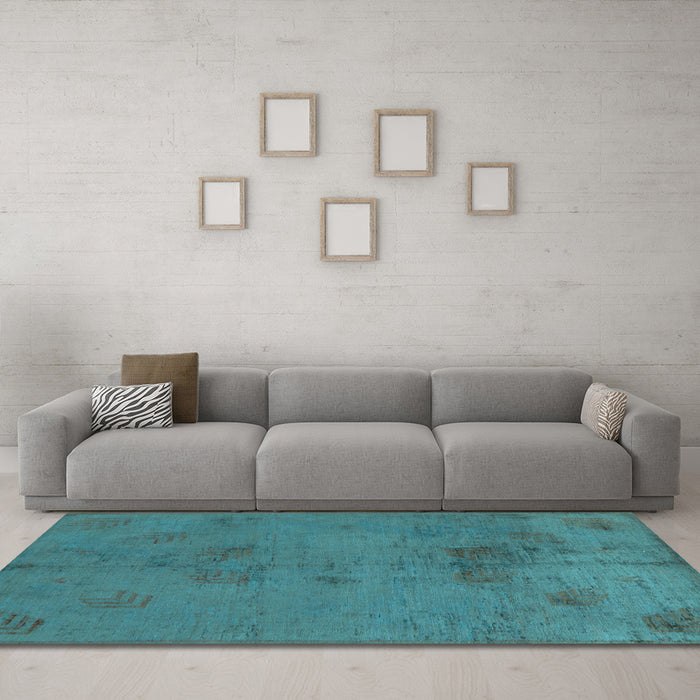 Machine Washable Abstract Light Blue Modern Rug in a Living Room, wshabs5431lblu