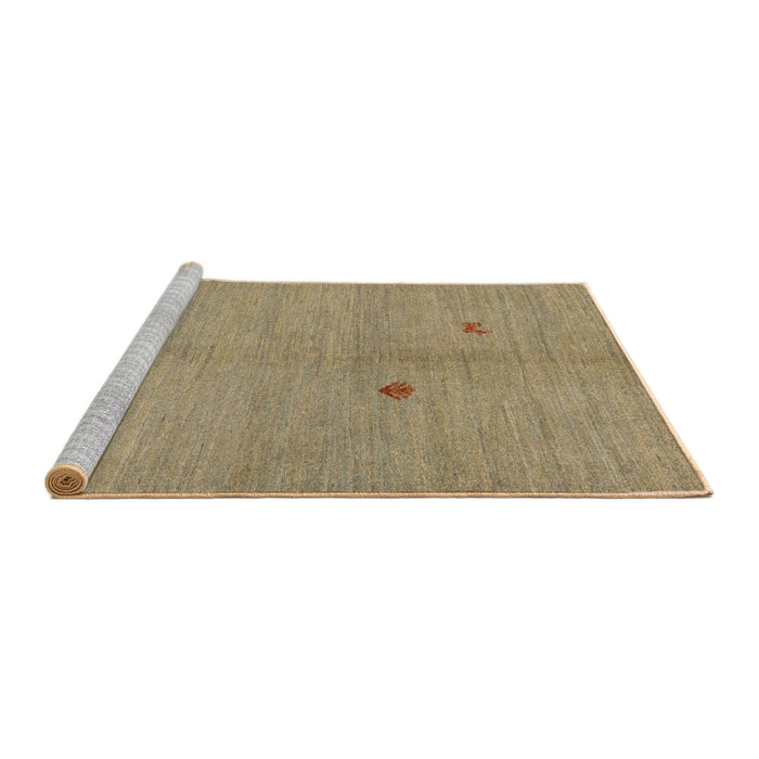 Sideview of Machine Washable Abstract Brown Green Rug, wshabs5432