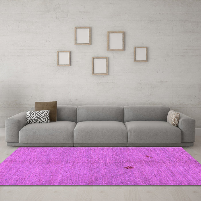 Machine Washable Abstract Purple Modern Area Rugs in a Living Room, wshabs5432pur