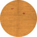 Round Abstract Orange Modern Rug, abs5432org