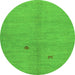 Round Abstract Green Modern Rug, abs5432grn