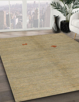 Machine Washable Abstract Brown Green Rug in a Family Room, wshabs5432