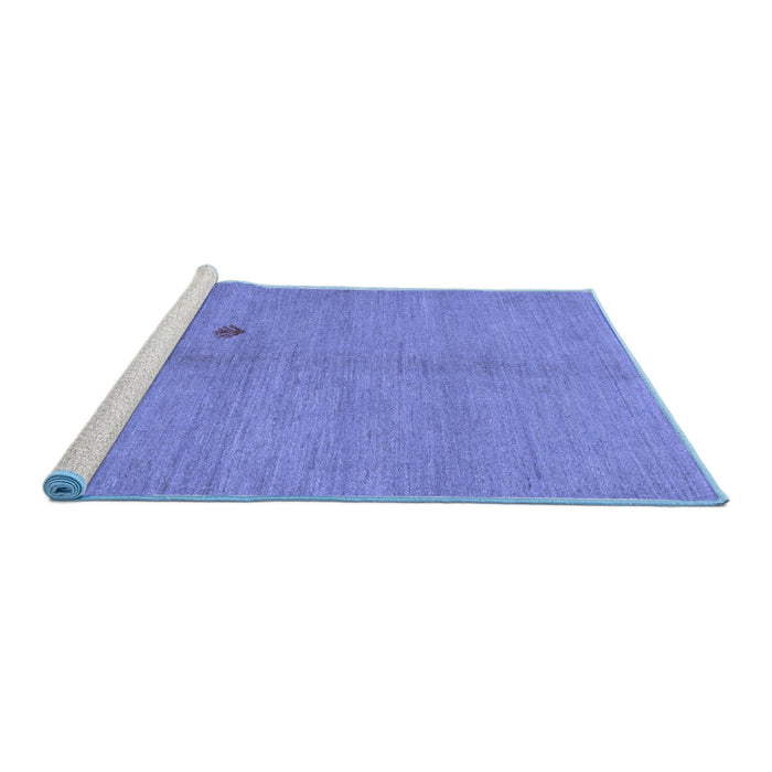 Sideview of Machine Washable Abstract Blue Modern Rug, wshabs5432blu