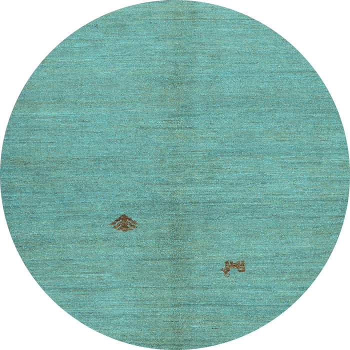 Round Machine Washable Abstract Light Blue Modern Rug, wshabs5432lblu