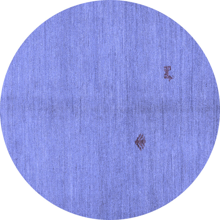 Round Abstract Blue Modern Rug, abs5432blu