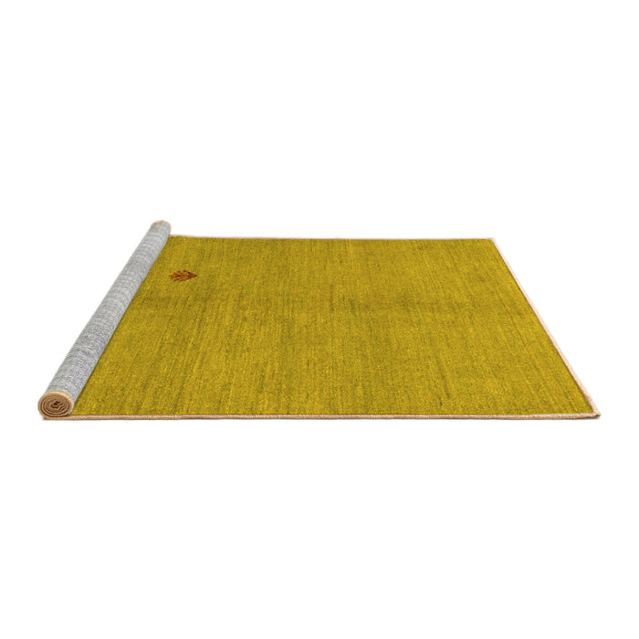 Sideview of Machine Washable Abstract Yellow Modern Rug, wshabs5432yw