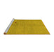 Sideview of Machine Washable Abstract Yellow Modern Rug, wshabs5432yw