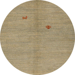 Round Machine Washable Abstract Brown Green Rug, wshabs5432