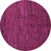 Round Machine Washable Abstract Pink Modern Rug, wshabs5433pnk