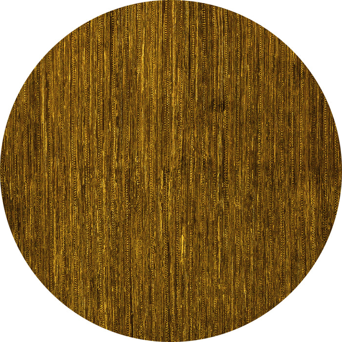 Round Abstract Yellow Modern Rug, abs5433yw