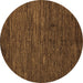 Round Abstract Brown Modern Rug, abs5433brn