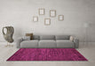 Machine Washable Abstract Pink Modern Rug in a Living Room, wshabs5433pnk