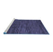 Sideview of Machine Washable Abstract Blue Modern Rug, wshabs5433blu