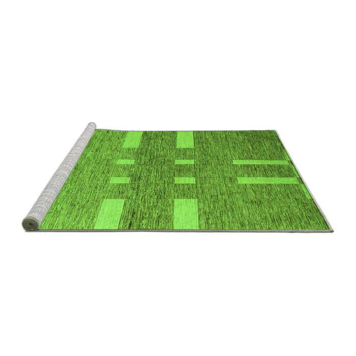 Sideview of Machine Washable Abstract Green Modern Area Rugs, wshabs5434grn