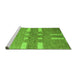 Sideview of Machine Washable Abstract Green Modern Area Rugs, wshabs5434grn