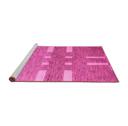 Sideview of Machine Washable Abstract Pink Modern Rug, wshabs5434pnk