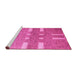 Sideview of Machine Washable Abstract Pink Modern Rug, wshabs5434pnk