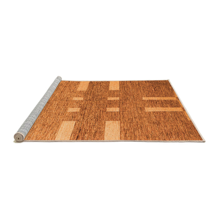Sideview of Machine Washable Abstract Orange Modern Area Rugs, wshabs5434org