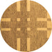 Round Abstract Brown Modern Rug, abs5434brn