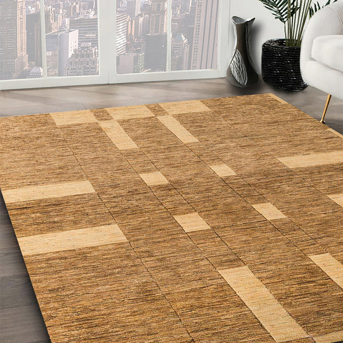 Abstract Orange Modern Rug in Family Room, abs5434