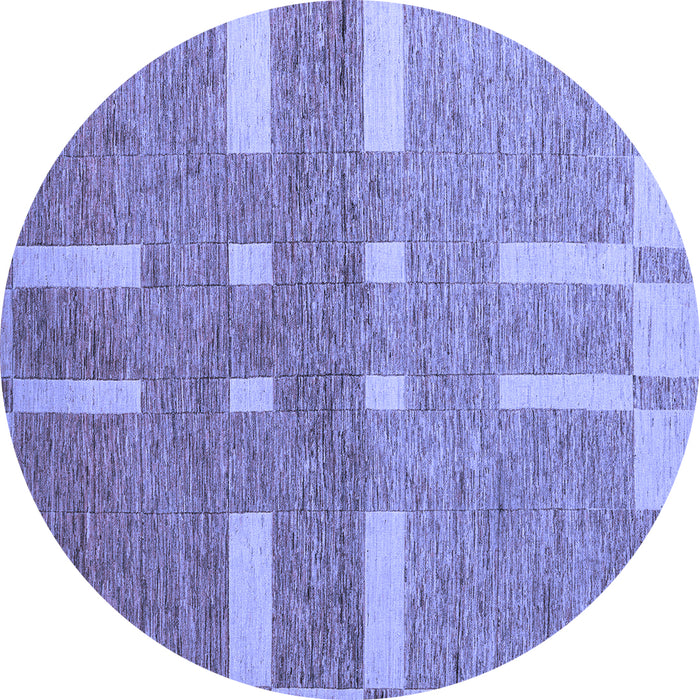 Round Abstract Blue Modern Rug, abs5434blu