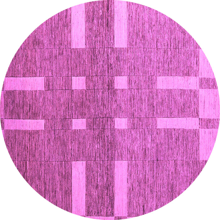 Round Machine Washable Abstract Purple Modern Area Rugs, wshabs5434pur