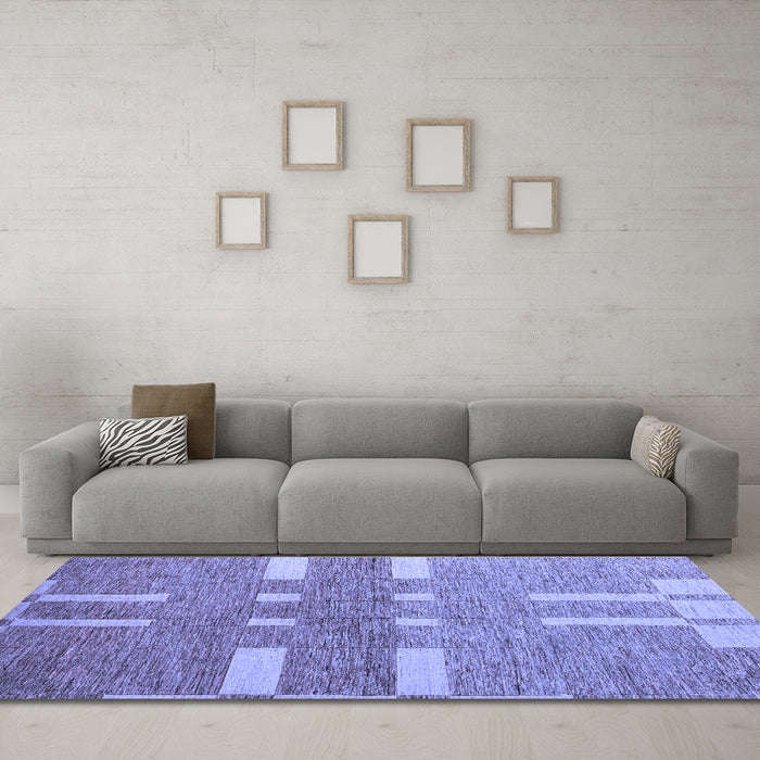 Machine Washable Abstract Blue Modern Rug in a Living Room, wshabs5434blu