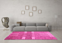 Machine Washable Abstract Pink Modern Rug, wshabs5434pnk