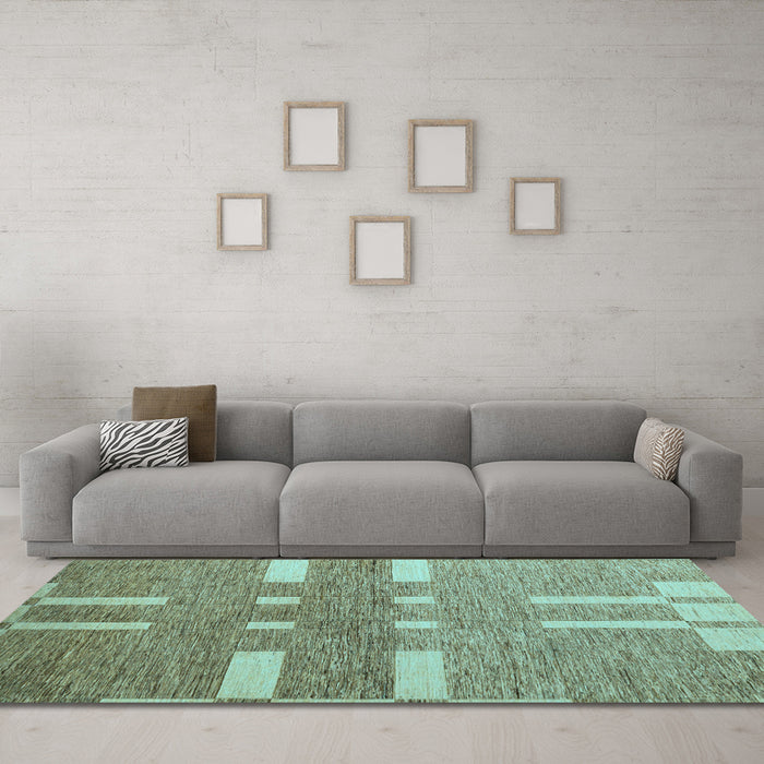 Machine Washable Abstract Light Blue Modern Rug in a Living Room, wshabs5434lblu