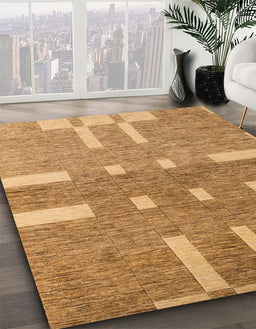 Machine Washable Abstract Orange Rug in a Family Room, wshabs5434