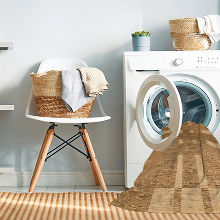 Machine Washable Abstract Orange Rug in a Washing Machine, wshabs5434