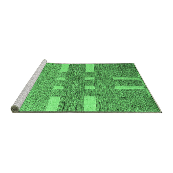 Sideview of Machine Washable Abstract Emerald Green Modern Area Rugs, wshabs5434emgrn