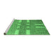 Sideview of Machine Washable Abstract Emerald Green Modern Area Rugs, wshabs5434emgrn