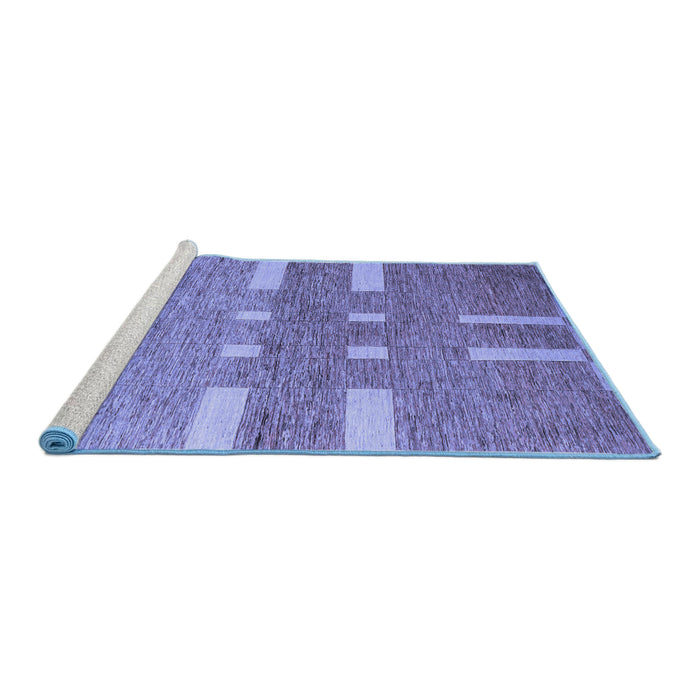 Sideview of Machine Washable Abstract Blue Modern Rug, wshabs5434blu