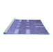 Sideview of Machine Washable Abstract Blue Modern Rug, wshabs5434blu