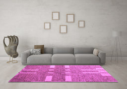 Machine Washable Abstract Purple Modern Area Rugs in a Living Room, wshabs5434pur