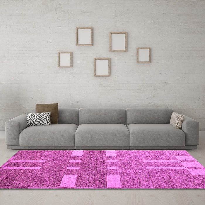 Machine Washable Abstract Purple Modern Area Rugs in a Living Room, wshabs5434pur