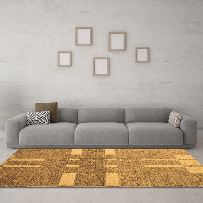 Machine Washable Abstract Brown Modern Rug in a Living Room,, wshabs5434brn
