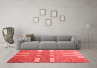 Machine Washable Abstract Red Modern Rug, wshabs5434red