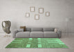 Machine Washable Abstract Turquoise Modern Area Rugs in a Living Room,, wshabs5434turq