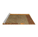 Sideview of Machine Washable Abstract Cinnamon Brown Rug, wshabs5435