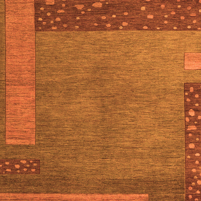 Square Abstract Orange Modern Rug, abs5435org