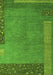 Machine Washable Abstract Green Modern Area Rugs, wshabs5435grn