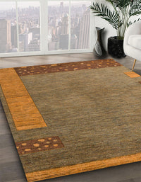 Abstract Cinnamon Brown Modern Rug, abs5435