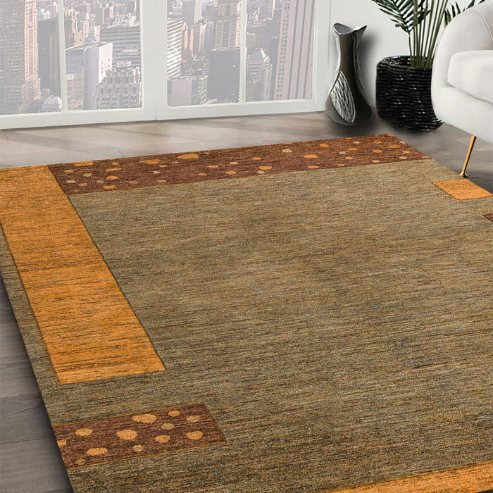 Machine Washable Abstract Cinnamon Brown Rug in a Family Room, wshabs5435