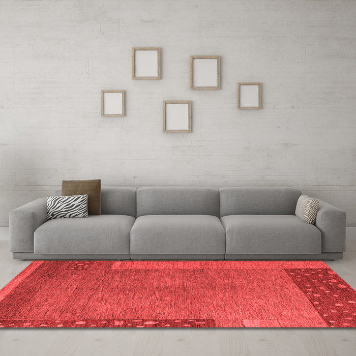 Modern Red Washable Rugs