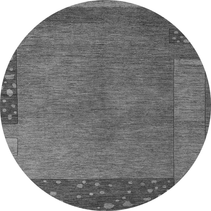 Round Machine Washable Abstract Gray Modern Rug, wshabs5435gry