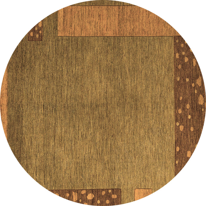Round Abstract Brown Modern Rug, abs5435brn