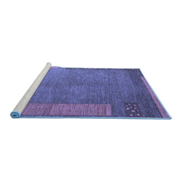 Sideview of Machine Washable Abstract Blue Modern Rug, wshabs5435blu