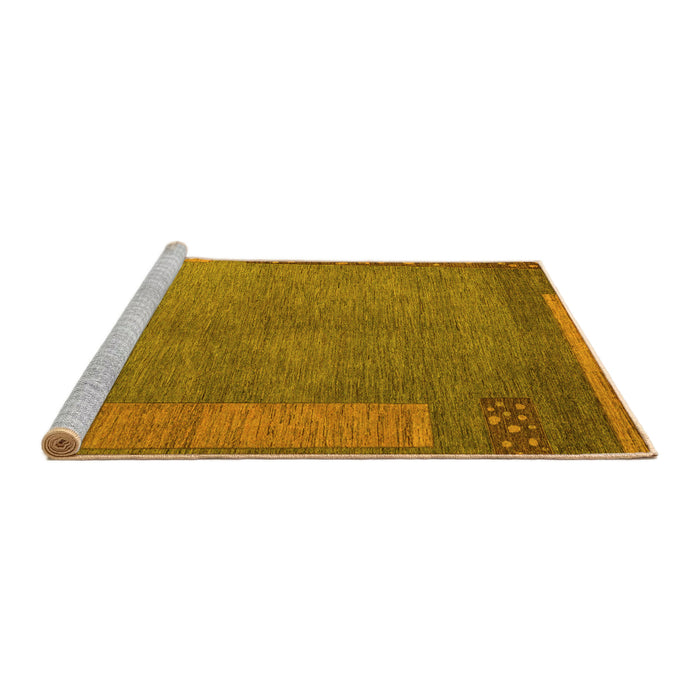 Sideview of Machine Washable Abstract Yellow Modern Rug, wshabs5435yw